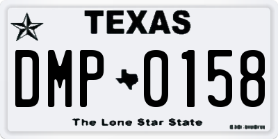 TX license plate DMP0158