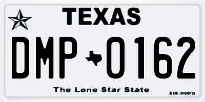 TX license plate DMP0162