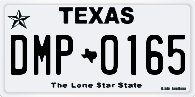 TX license plate DMP0165