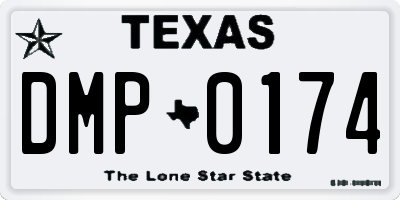 TX license plate DMP0174