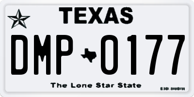 TX license plate DMP0177