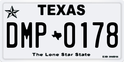 TX license plate DMP0178