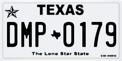 TX license plate DMP0179