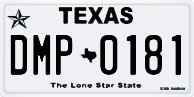 TX license plate DMP0181