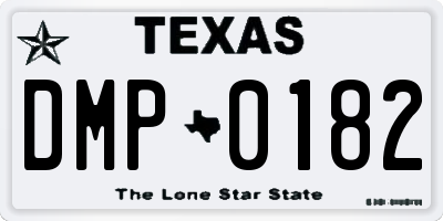 TX license plate DMP0182