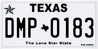 TX license plate DMP0183