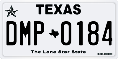 TX license plate DMP0184