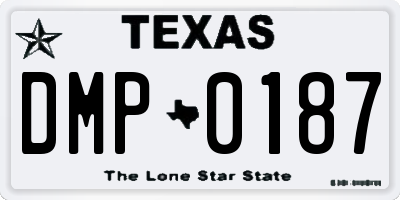 TX license plate DMP0187