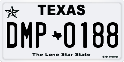 TX license plate DMP0188