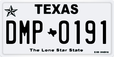 TX license plate DMP0191
