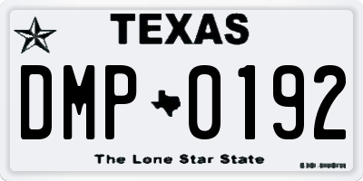 TX license plate DMP0192