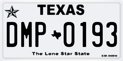 TX license plate DMP0193