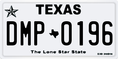 TX license plate DMP0196