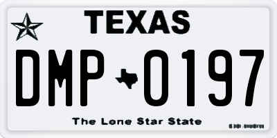 TX license plate DMP0197