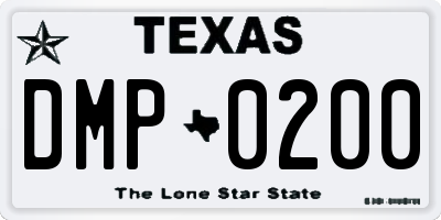 TX license plate DMP0200
