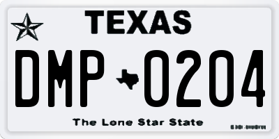 TX license plate DMP0204