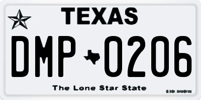 TX license plate DMP0206