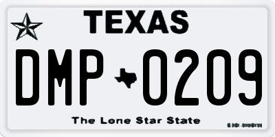 TX license plate DMP0209