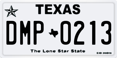 TX license plate DMP0213