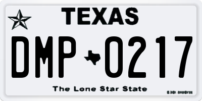 TX license plate DMP0217