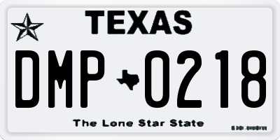 TX license plate DMP0218