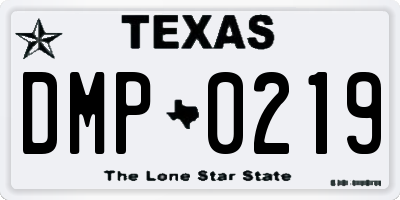 TX license plate DMP0219