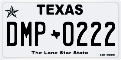 TX license plate DMP0222