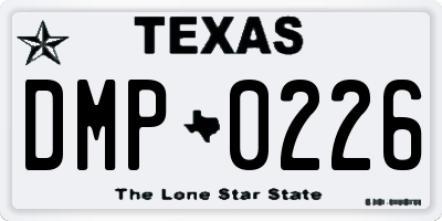 TX license plate DMP0226