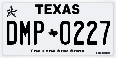 TX license plate DMP0227