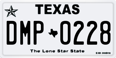 TX license plate DMP0228