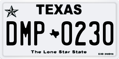 TX license plate DMP0230
