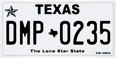 TX license plate DMP0235