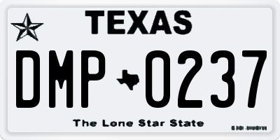 TX license plate DMP0237
