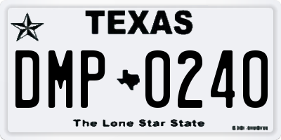 TX license plate DMP0240