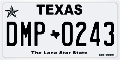 TX license plate DMP0243