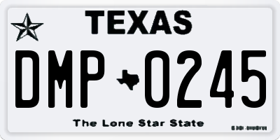 TX license plate DMP0245