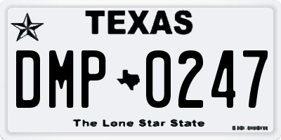 TX license plate DMP0247
