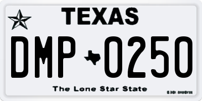 TX license plate DMP0250