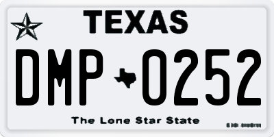 TX license plate DMP0252