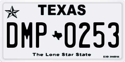 TX license plate DMP0253