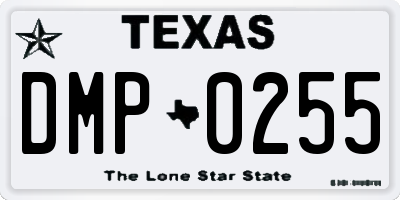 TX license plate DMP0255