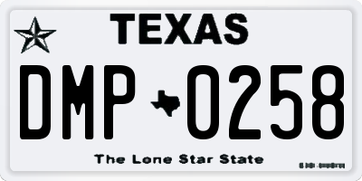 TX license plate DMP0258