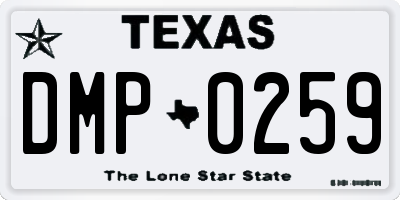 TX license plate DMP0259