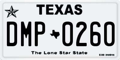 TX license plate DMP0260