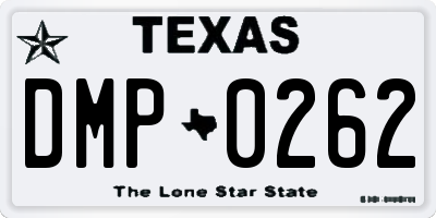 TX license plate DMP0262