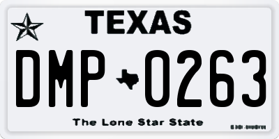TX license plate DMP0263