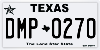 TX license plate DMP0270
