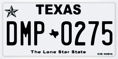 TX license plate DMP0275