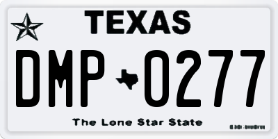 TX license plate DMP0277