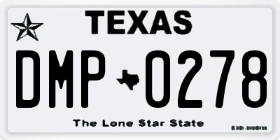 TX license plate DMP0278